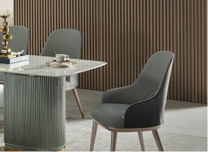 Sessel Stuhl Design Holz Textil Polster Gastro Esszimmer Leder Stühle Lehnstuhl